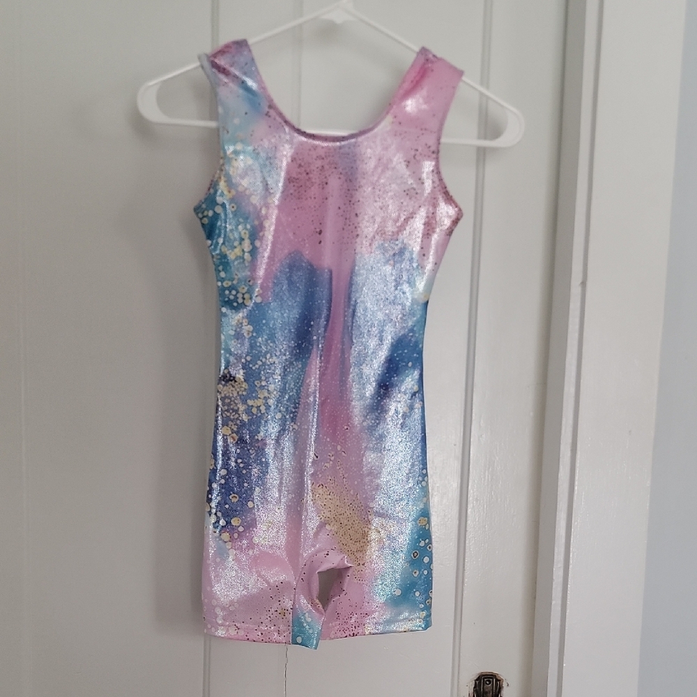 Sparkly Pink and Blue Kids Bodysuit Sz 150